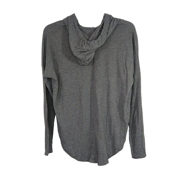 Old Navy Hooded Top Shirt Women Size S Heather Grey Long Sleeve Pullover - Picture 5 of 8